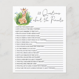 20 Vragen over de Ouders baby shower spel