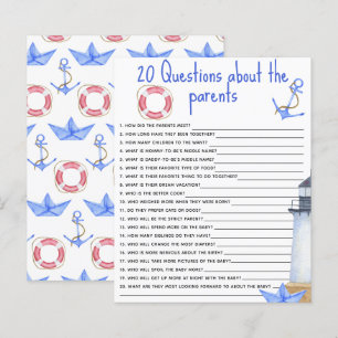 20 Vragen over de wedstrijd Parents baby shower