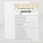 20 Vragen over de wedstrijd Parents Baby shower (Voorkant / Achterkant)