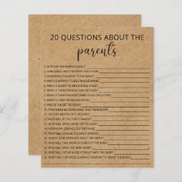 20 Vragen over de wedstrijd Parents baby shower