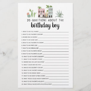 20 Vragen over het 'Birthday Boy Editable Game'