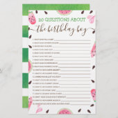 20 Vragen over het 'Birthday Boy Editable Game' (Voorkant / Achterkant)