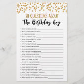 20 Vragen over het 'Birthday Boy Editable Game' (Voorkant)