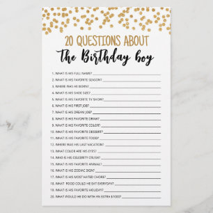 20 Vragen over het 'Birthday Boy Editable Game'