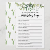 20 Vragen over het 'Birthday Boy Editable Game' (Voorkant / Achterkant)