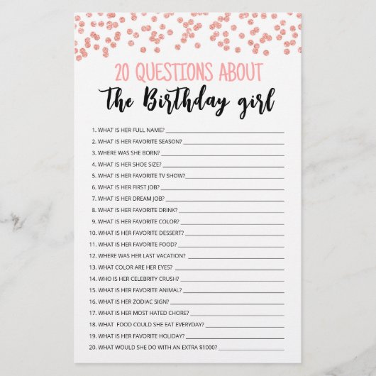 20 Vragen over het 'goudmeisje' Editable game (Voorkant)