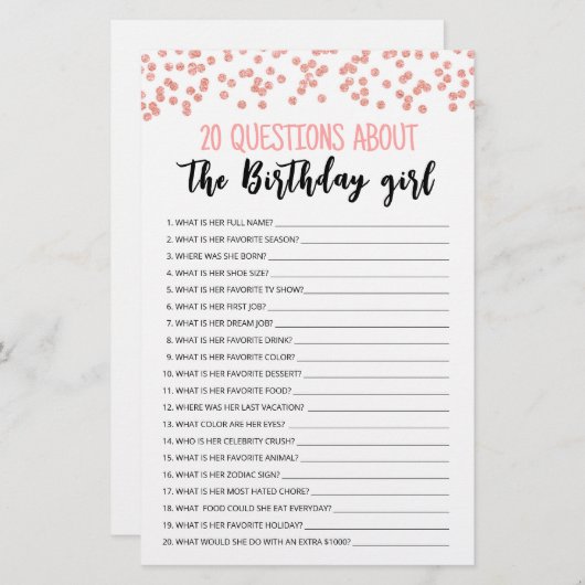 20 Vragen over het 'goudmeisje' Editable game (Voorkant / Achterkant)