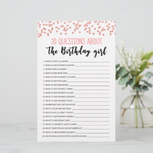 20 Vragen over het 'goudmeisje' Editable game (Staand voorkant)