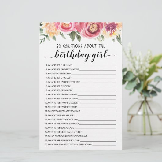 20 Vragen over het 'goudmeisje' Editable game (Staand voorkant)