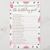 20 Vragen over het 'goudmeisje' Editable game (Voorkant)