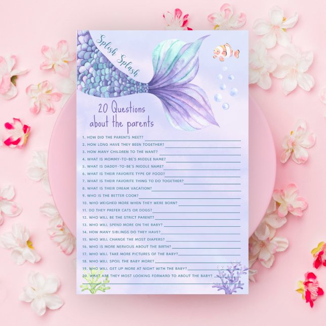 20 Vragen over het Parents Mermaid baby shower (Creator heeft geüpload)
