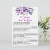 20 Vragen over het spel van het Bride Vrijgezellen Briefpapier (Staand voorkant)