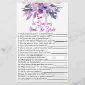 20 Vragen over het spel van het Bride Vrijgezellen Briefpapier (Voorkant)