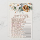 20 Vragen over het spel van het Bride Vrijgezellen Briefpapier (Voorkant / Achterkant)