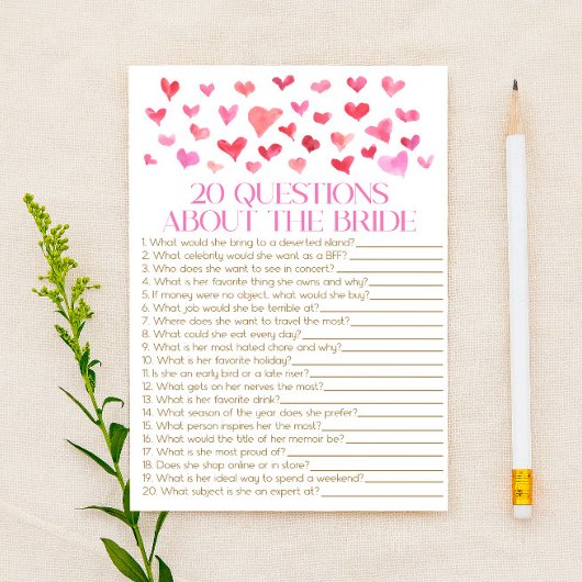 20 Vragen over het spel van het Bride Vrijgezellen Briefpapier