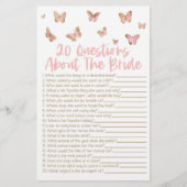 20 Vragen over het spel van het Bride Vrijgezellen Briefpapier (Voorkant)