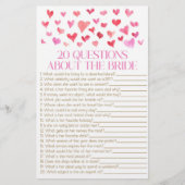 20 Vragen over het spel van het Bride Vrijgezellen Briefpapier (Voorkant)