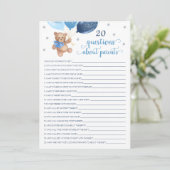 20 Vragen Over Ouders Teddy Beer Kaart (Staand voorkant)