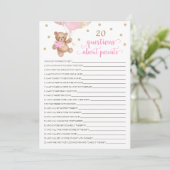 20 Vragen over Parents Teddy Bear Kaart (Staand voorkant)