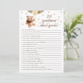 20 Vragen over Parents Teddy Bear Kaart (Staand voorkant)