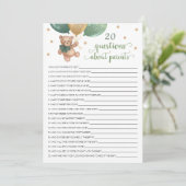 20 Vragen over Parents Teddy Bear Kaart (Staand voorkant)