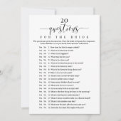 20 Vragen voor het spel met het Bride-Vrijgezellen Kaart (Voorkant)