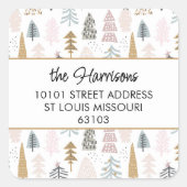 20 Whimsy Kerstboom Retouradres Sticker (Voorkant)