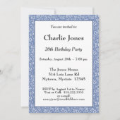 20 - Willekeurig Nummerpatroon Blauw/Wit 20e Gebeu Kaart (Voorkant)