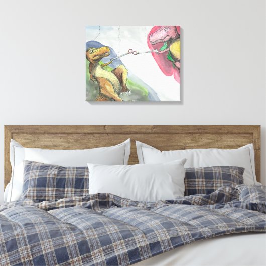 20"x16"x1.5"Uitgerekt Canvas "Creatie van T-Rex" (Insitu (Slaapkamer))