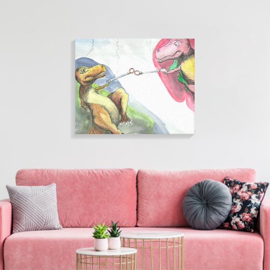 20"x16"x1.5"Uitgerekt Canvas "Creatie van T-Rex" (Insitu (Woonkamer))