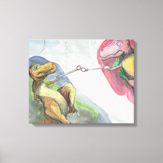 20"x16"x1.5"Uitgerekt Canvas "Creatie van T-Rex" Afdruk