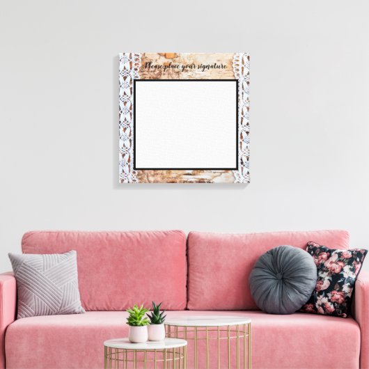 20 "x20" Handtekening Canvas land schuur hout kant (Insitu (Woonkamer))