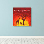 20 "x20" Signature Canvas African Safari Giraffe S (Insitu (Houten vloer))