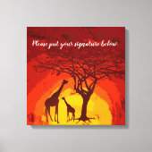 20 "x20" Signature Canvas African Safari Giraffe S (Voorkant)