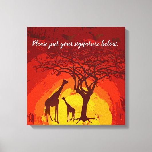 20 "x20" Signature Canvas African Safari Giraffe S (Voorkant)