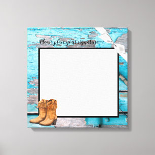 20 "x20" Signature Canvas Blauwe Houten Schuur Deu