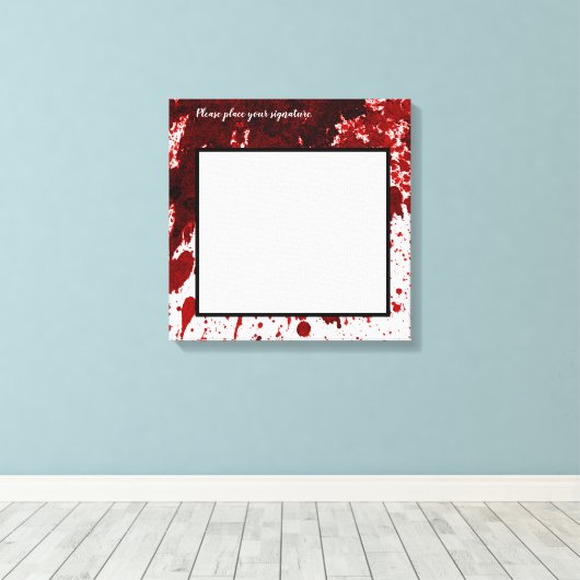 20 "x20" Signature Canvas Bloed Splatter Vampire G (Insitu (Houten vloer))