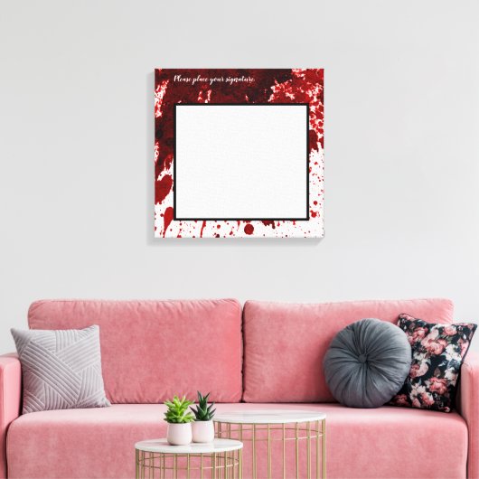 20 "x20" Signature Canvas Bloed Splatter Vampire G (Insitu (Woonkamer))