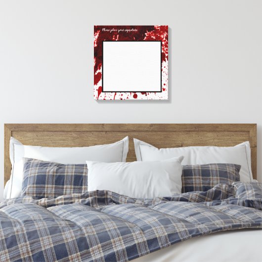 20 "x20" Signature Canvas Bloed Splatter Vampire G (Insitu (Slaapkamer))