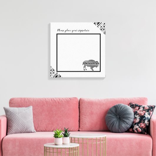 20 "x20" Signature Canvas Boho Buffalo Tribal Patt (Insitu (Woonkamer))