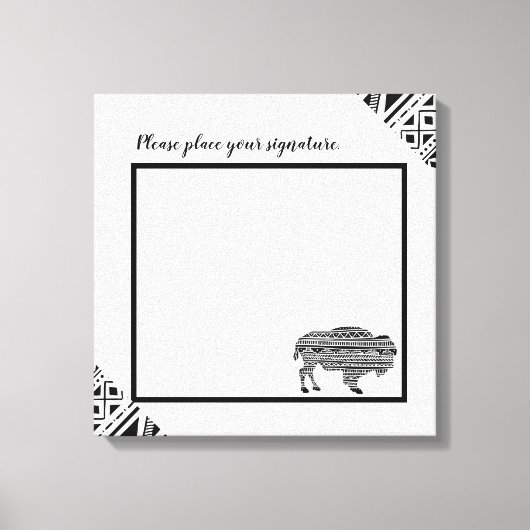 20 "x20" Signature Canvas Boho Buffalo Tribal Patt (Voorkant)