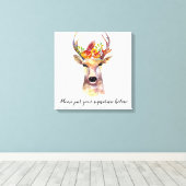 20 "x20" Signature Canvas boho hert Buck Head Brow Afdruk (Insitu (Houten vloer))