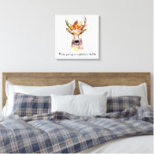 20 "x20" Signature Canvas boho hert Buck Head Brow Afdruk (Insitu (Slaapkamer))