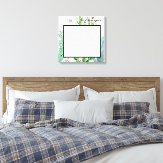 20 "x20" Signature Canvas Boho Llama Bohemian Cact (Insitu (Slaapkamer))