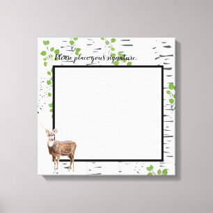 20 "x20" Signature Canvas Herten Doe Buck Woodland