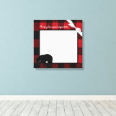 20 "x20" Signature Canvas Rode Buffel Plaid Beer Afdruk (Insitu (Houten vloer))