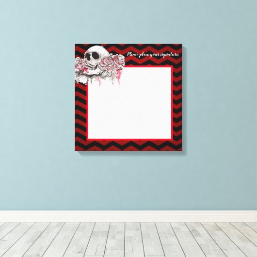 20 "x20" Signature Canvas schedel Roos Gotische Ch (Insitu (Houten vloer))