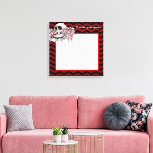 20 "x20" Signature Canvas schedel Roos Gotische Ch (Insitu (Woonkamer))