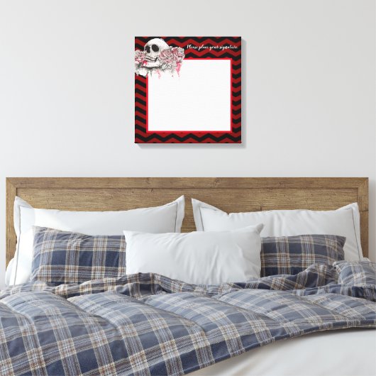 20 "x20" Signature Canvas schedel Roos Gotische Ch (Insitu (Slaapkamer))