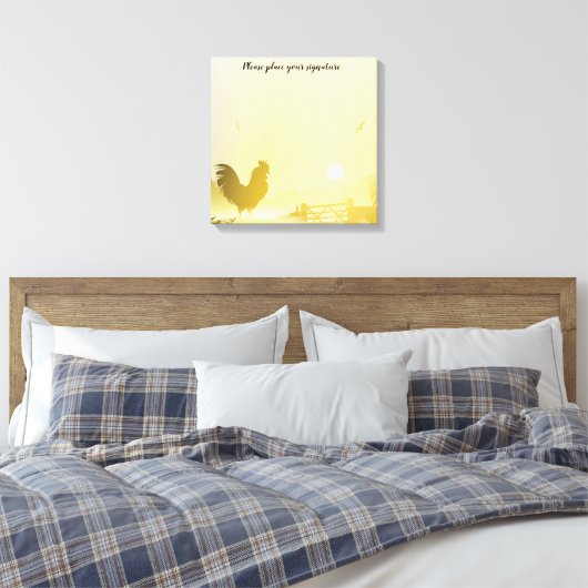 20 "x20" Signature Canvas Sunny Morning Boerderij  (Insitu (Slaapkamer))